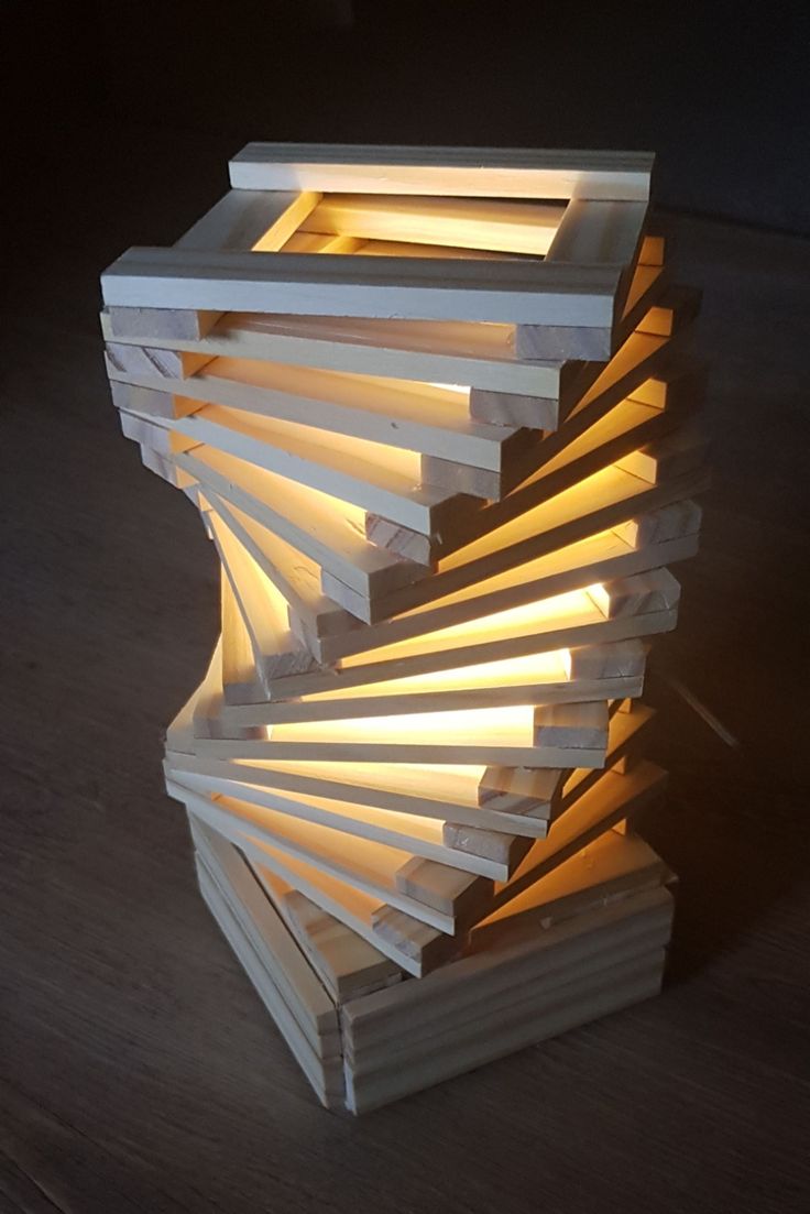 Spiral Design Wooden Stool